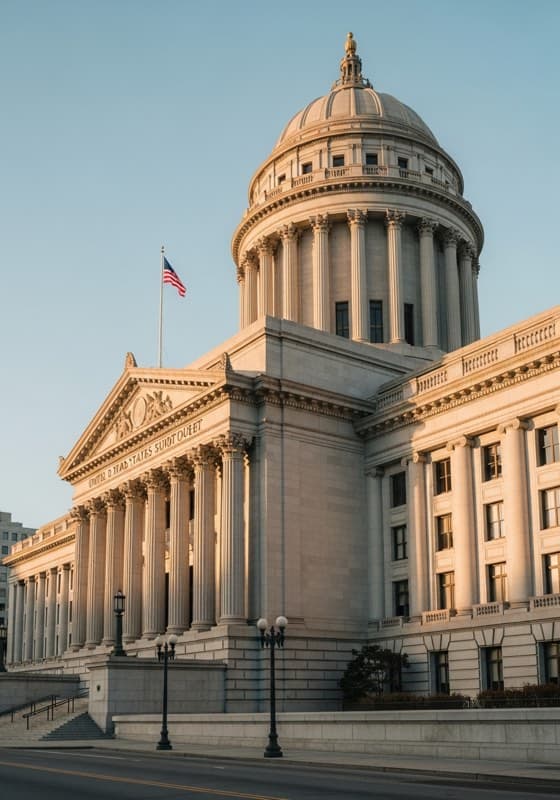 Exterior of the James R. Browning United States Courthouse in San Francisco in morning light